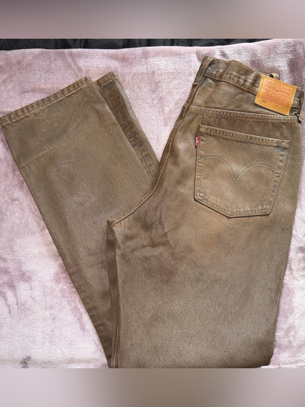 Levi's Premium 501 OG Coated-Brown Straight Leg Jeans